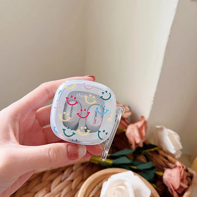 Θήκη για ακουστικά Cartoon Flower Love Heart για γνήσιο Lenovo XT62 TWS Soft TPU Διαφανές προστατευτικό κάλυμμα ακουστικών με γάντζο