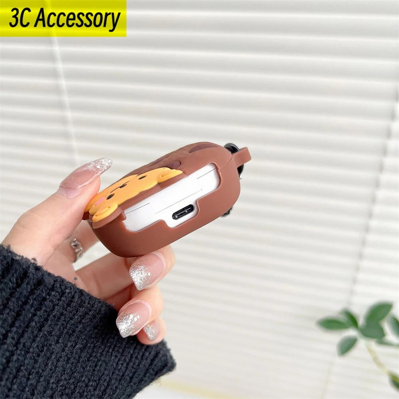 Dėklas Redmi Buds 4 Lite Youth Edition mielas animacinių filmų anime ausinių apsauginis dangtelis minkštas silikoninis ausinių dėklas su raktų pakabuku