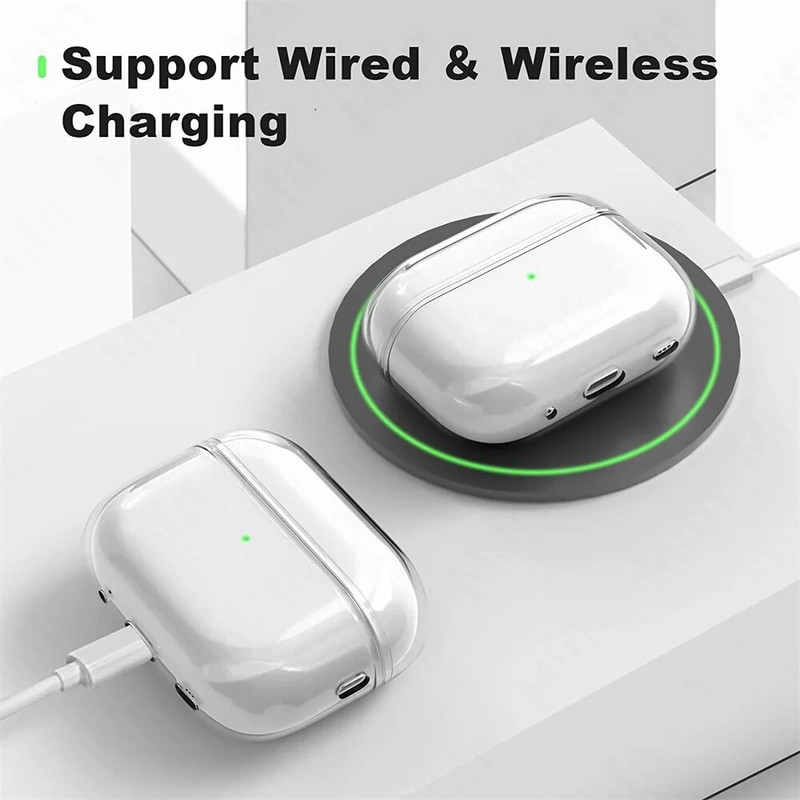 AirPods Pro 2 átlátszó tokhoz, szilikon tokhoz, puha TPU védőburkolathoz, aranyos nők számára Airpod pro 2023 tartozékokhoz kötéllel