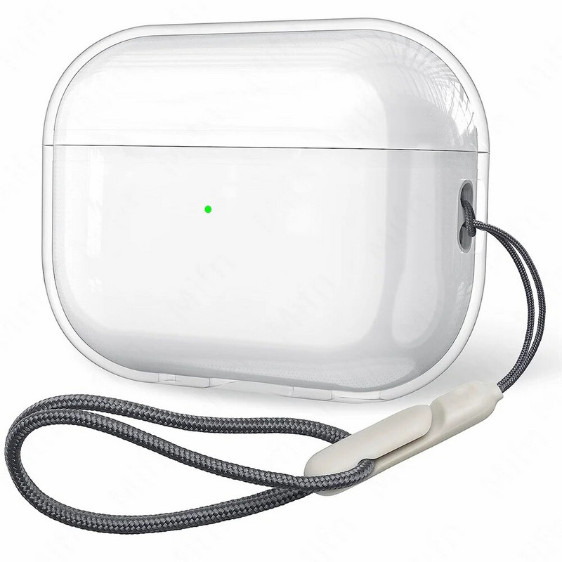 AirPods Pro 2 átlátszó tokhoz, szilikon tokhoz, puha TPU védőburkolathoz, aranyos nők számára Airpod pro 2023 tartozékokhoz kötéllel