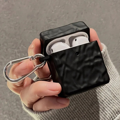 Sidabrinis raukšlių dėklas, skirtas „AirPods 3 Pro 2“ ausinių dėklas, skirtas „Apple AirPod 1/2/3“ minkštai padengtas apsauginis dangtelis