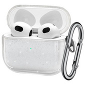 „Bling Glitter“ minkštas ausinių dėklas, skirtas „Apple Airpods Pro 2 2022“ 2 kartos „Air Pods“ 3 2 1 3 kartos dangtelis su raktų pakabuku