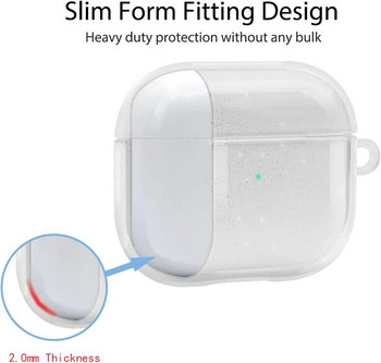 Θήκη για ακουστικά Bling Glitter για Apple Airpods Pro 2 2022 2ης γενιάς Air Pods 3 2 1 3ης γενιάς Κάλυμμα με μπρελόκ