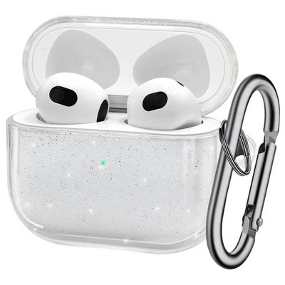 Bling Glitter Мек калъф за слушалки за Apple Airpods Pro 2 2022 2-ро поколение Air Pods 3 2 1 3-то поколение Капак с ключодържател