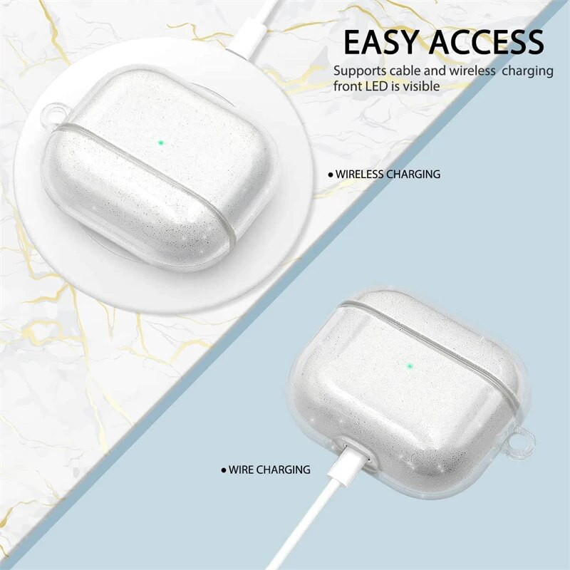 Bling Glitter mekana torbica za slušalice za Apple Airpods Pro 2 2022 2. generacije Air Pods 3 2 1 3. generacije navlaka s privjeskom