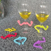 Silikoninis raudonojo vyno taurės identifikavimo žymeklis, žavesys, stiklinis puodelis, etiketės Ženklai vakarėliams maistas, gėrimai, baro priedai įrankis