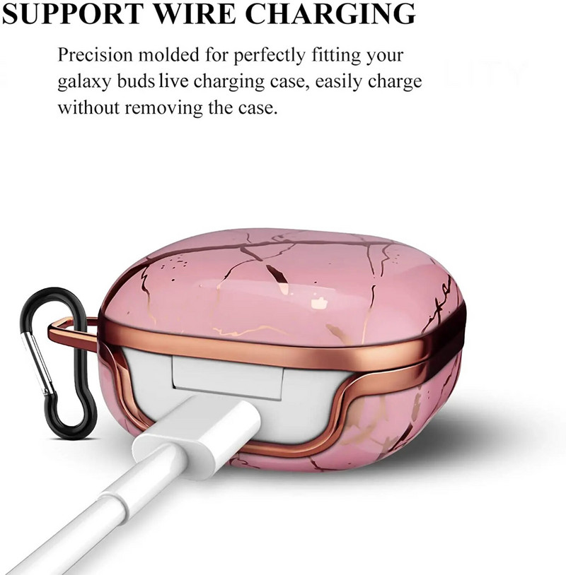 нов калъф за galaxy buds2 Pro case гладка мраморна твърда черупка защита срещу удар за galaxy buds live/buds pro/buds 2 калъфи за слушалки