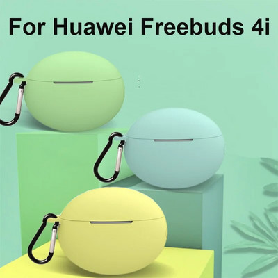 Силиконов калъф за слушалки за Huawei Freebuds 4i Протектор за слушалки Аксесоари за калъф Freebuds 4i с кука