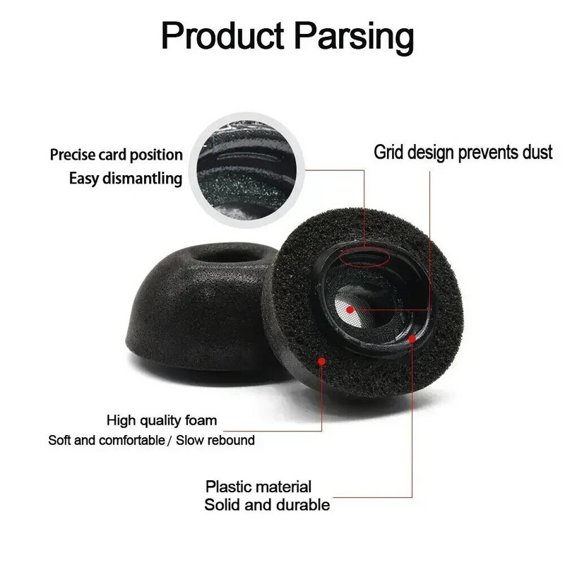 Aukščiausios kokybės atminties putplasčio ausų antgaliai, skirti „AirPods Pro“ 1-osios 2-osios kartos ausinių apsauginė rankovė Puikus garsą izoliuojantis minkštas ausinių dangteliai