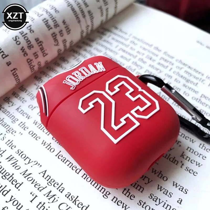 Animacinio filmo Nr. 23 trikotažo minkštas silikoninis ausinių dangtelis, tinkamas Apple AirPods 2 apsauginiam belaidžių Bluetooth ausinių dangteliui