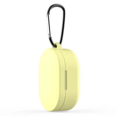 Silikoninis Redmi Airdots dėklo apsauginis dangtelis su kabliuku, skirtas Xiaomi Mi Redmi AirDots 2 Cover ausinių belaidžio įkrovimo dėžutei