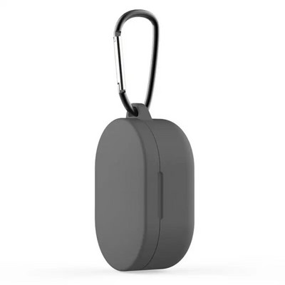 Silikoninis Redmi Airdots dėklo apsauginis dangtelis su kabliuku, skirtas Xiaomi Mi Redmi AirDots 2 Cover ausinių belaidžio įkrovimo dėžutei