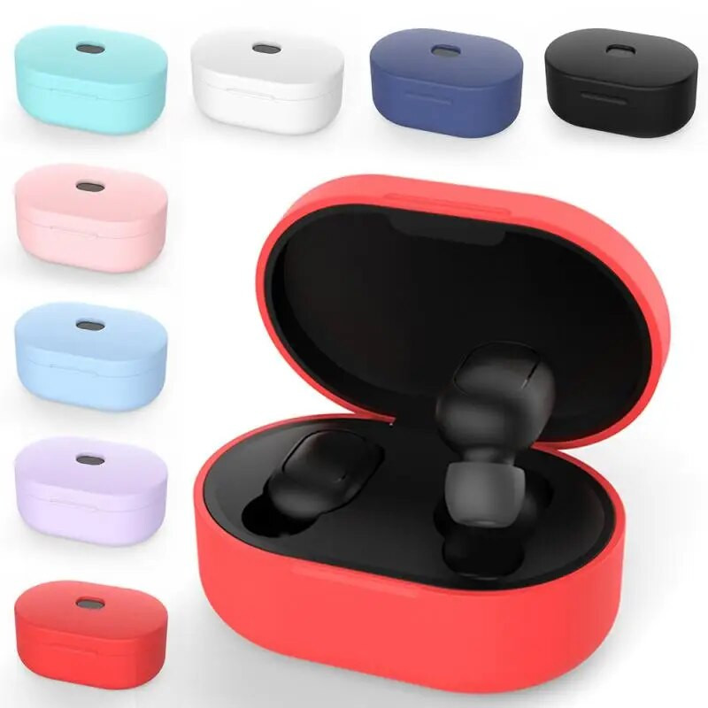 Husă de protecție din silicon pentru Redmi Airdots Husă de protecție cu cârlig pentru Xiaomi Mi Redmi AirDots 2 Husă pentru căști Cutie de încărcare fără fir