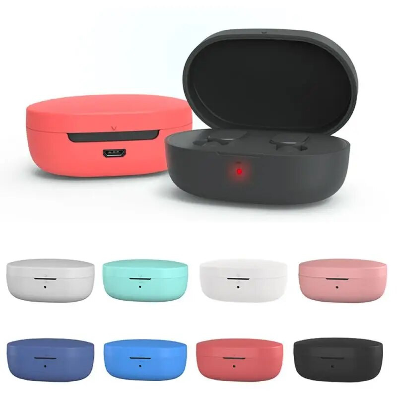 Husă de protecție din silicon pentru Redmi Airdots Husă de protecție cu cârlig pentru Xiaomi Mi Redmi AirDots 2 Husă pentru căști Cutie de încărcare fără fir