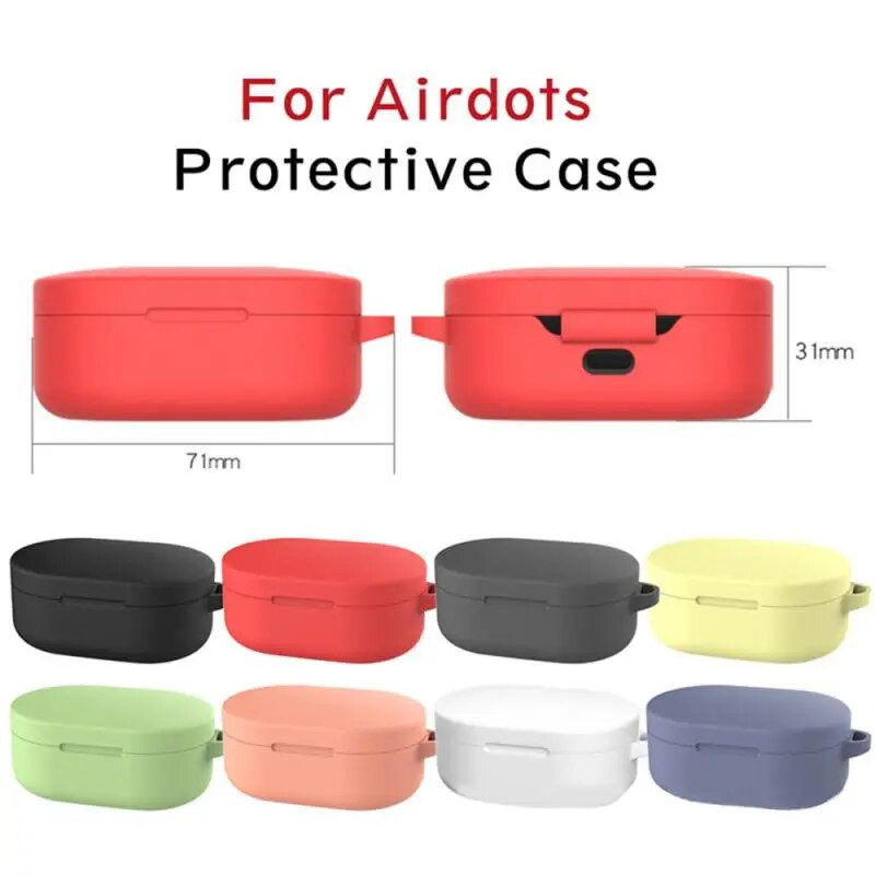 Husă de protecție din silicon pentru Redmi Airdots Husă de protecție cu cârlig pentru Xiaomi Mi Redmi AirDots 2 Husă pentru căști Cutie de încărcare fără fir