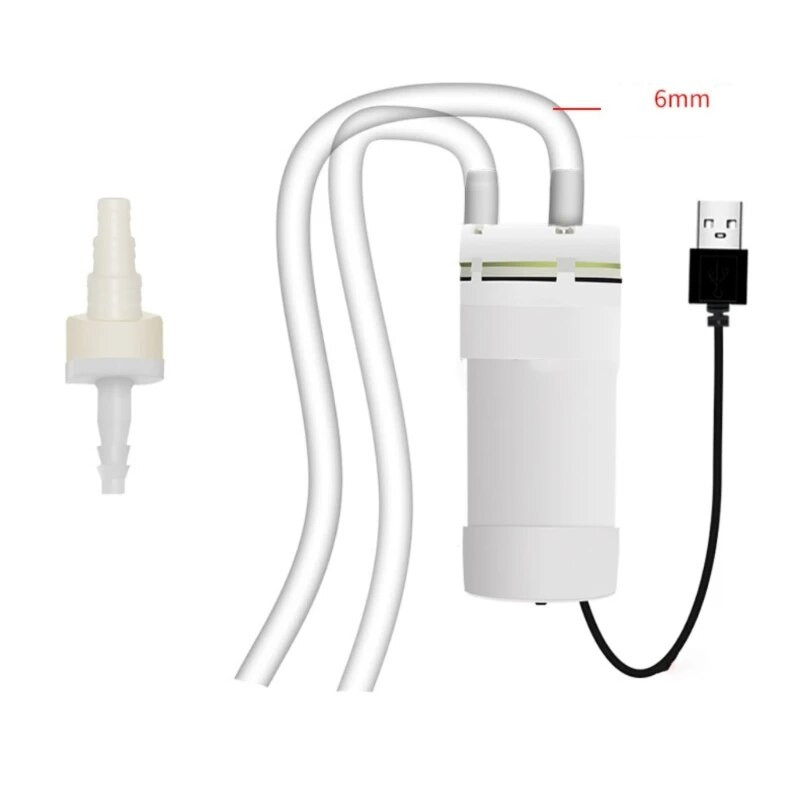 5 V USB mini vandens aušinimo siurblys 4 l/min savaiminio įsisiurbimo siurblys, skirtas žuvų rezervuaro vandens balionėliui, cirkuliaciniam vandens fontanui H8WD