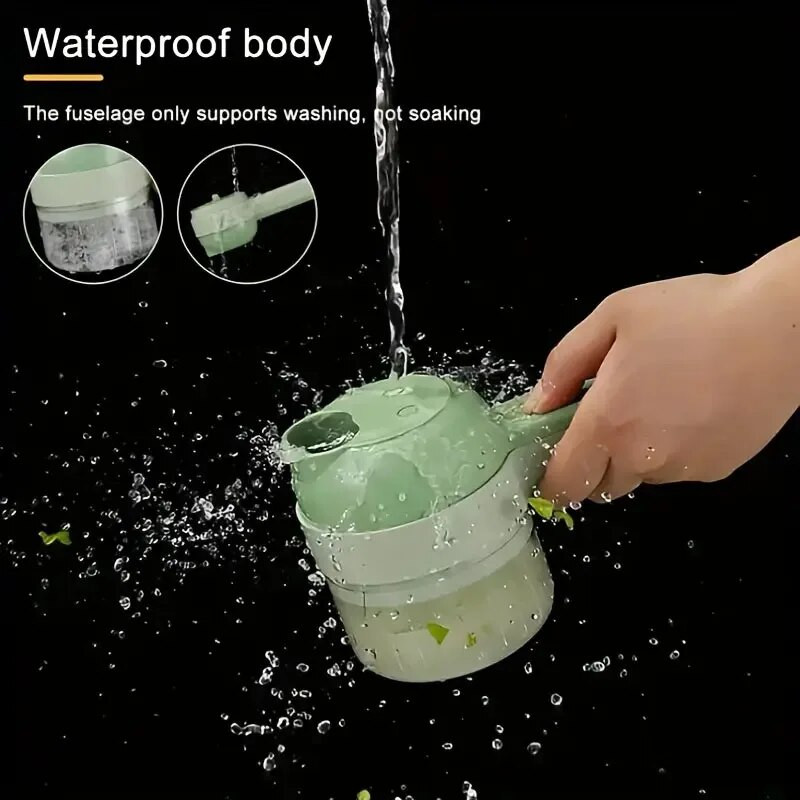 4 u 1 električna sjeckalica za hranu Rezač za povrće Sjeckalica za češnjak i mrkvu Sjeckalica za krumpir Punjivi mikser za narezivanje hrane Kuhinjski dodaci