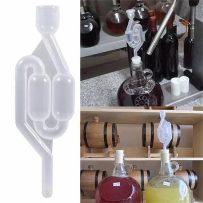 Plastkattega ühesuunaline keetmisklapp Homebrew Bubble Airlock Carboysi korgiga ja fermentaatori tihendklapp koos toidukvaliteediga rõngastihenditega