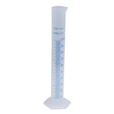 Läbipaistev valge plastikust vedeliku mõõtmise silinder laboritarvikute jaoks, laboritööriistad 10 ml, 25 ml, 50 ml, 100 ml, 250 ml, 500 ml