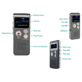 Паранормално оборудване за лов на призраци Цифров EVP гласово активиран рекордер USB US 8GB (черен)