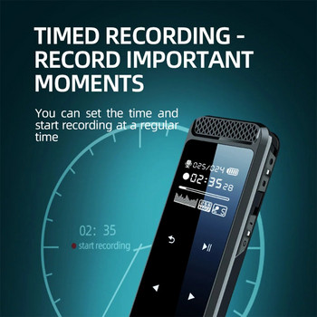 Намаляване на шума Преносим цифров диктофон с високоговорител на екрана Активиран диктофон Запис на звук Намаляване на шума MP3 плейър