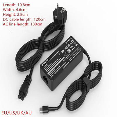 Fast Laptop Charger 65W 20V 3.25A USB Type-C Interface Computer Adapter for Lenovo Macbook Thinkpad X1 Carbon Yoga X270 X280