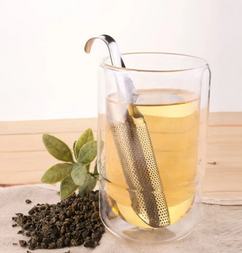 Инфузер за чай от неръждаема стомана Креативен дизайн на тръби Метална цедка за чай за чаша Изискан филтър за чай пуер Инструменти за билков чай Аксесоари
