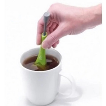 Инфузер за чай Вградено бутало Здравословен интензивен вкус Торбичка за чай за многократна употреба Пластмасова цедка за чай и кафе Мерка Завъртане Стръмно Разбъркване и натискане