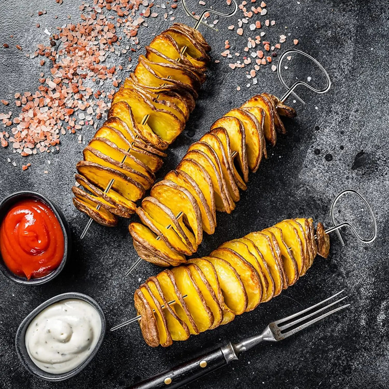 Tăiător de cartofi cu rotire cu 3 șiruri Cuțit de cartofi răsucite în spirală Manual DIY Articole creative de bucătărie Cuțit în spirală pentru legume