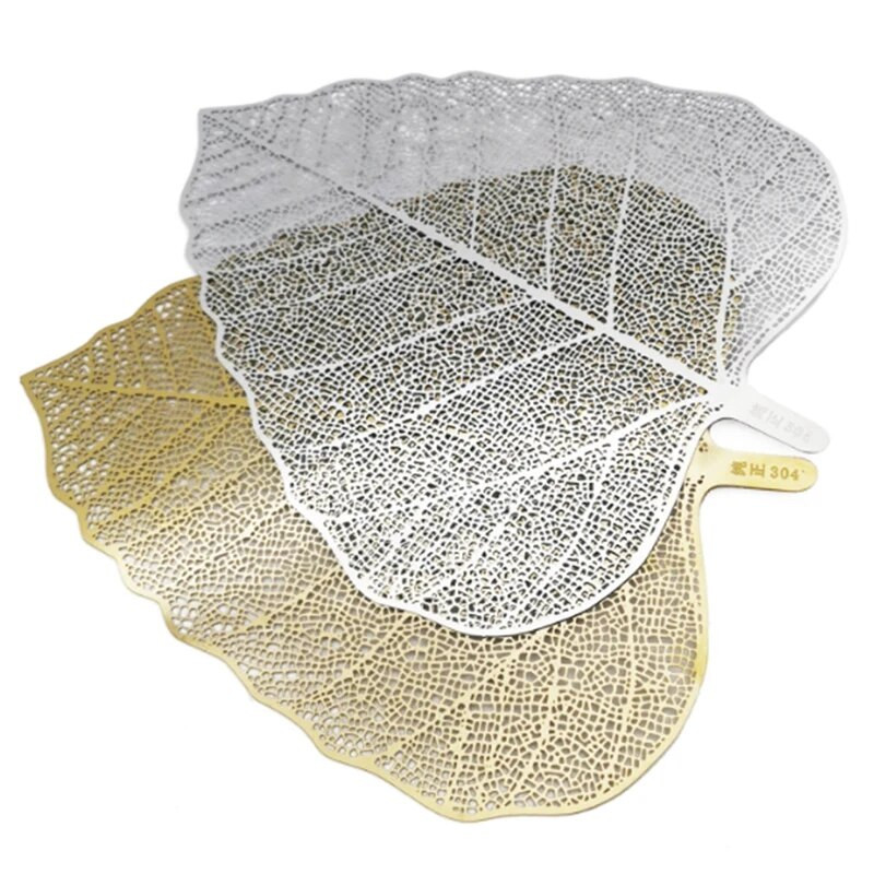 Jauns nerūsējošā tērauda ar rokām darināts lapu formas tējas sietiņš, tējas iesmidzinātājs, tējas filtrs, lieliski piemērots tējai ar vaļējām lapām (sudrabs)