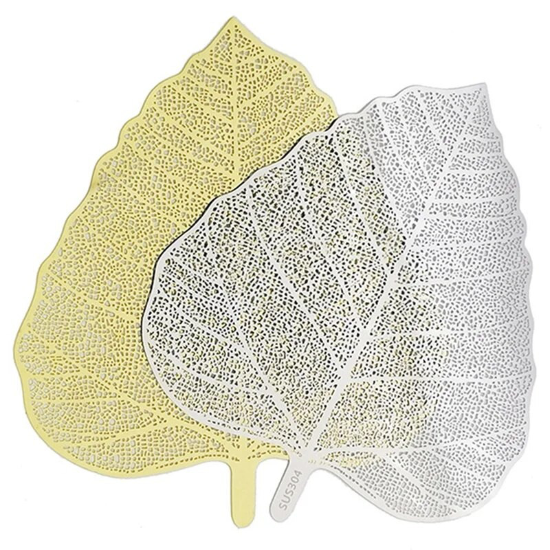 Jauns nerūsējošā tērauda ar rokām darināts lapu formas tējas sietiņš, tējas iesmidzinātājs, tējas filtrs, lieliski piemērots tējai ar vaļējām lapām (sudrabs)