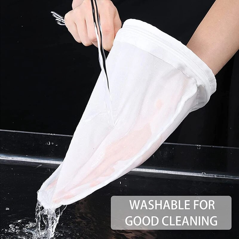 Itin smulkaus tinklelio sietelio maišelis su užtrauktuku, smulkaus tinklelio sieteliai su sustiprintu rėmu ir tvirta rankena, riešutų pieno maišeliai