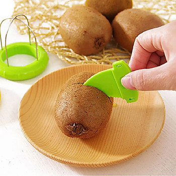 Hot Sale Fast Fruit Kiwi Cutter Peeler Slicer Kitchen Gadgets Από ανοξείδωτο ατσάλι Εργαλεία αποφλοίωσης ακτινιδίων για φρουτοσαλάτα κουζίνας