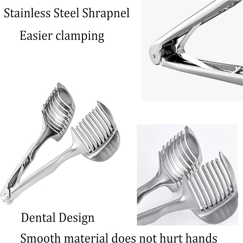 Aliuminio lydinio citrinų pjaustyklė Daugiafunkcis rankinis pomidorų pjaustytuvas apvalios vaisių žnyplės svogūnų laikiklis Citrinų kivių vaisių pjaustyklė