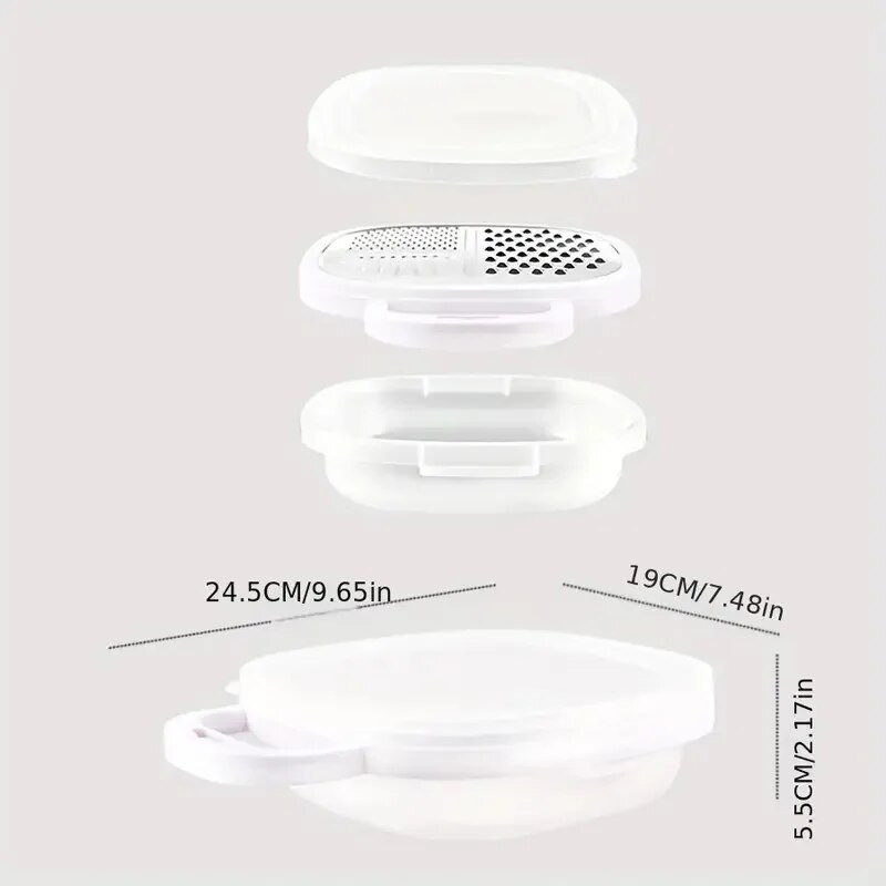 Tăiător de legume multifuncțional cu capac Cutie de prânz din oțel inoxidabil Tocător de cartofi, castraveți, feliător de fructe, răzătoare, Gadgets de bucătărie