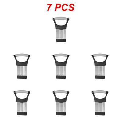 1 ~ 10 tk Sibulanõel roostevabast terasest fikseeritud nõelakahvliga köögiviljade puuvilja viilutaja lõikehoidja köögitarviku tööriist