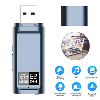 8GB 16GB USB записваща писалка Мини звукозаписващо устройство Намаляване на шума Писалка за дълъг запис Цифров аудио запис на глас MP3 музикален плейър