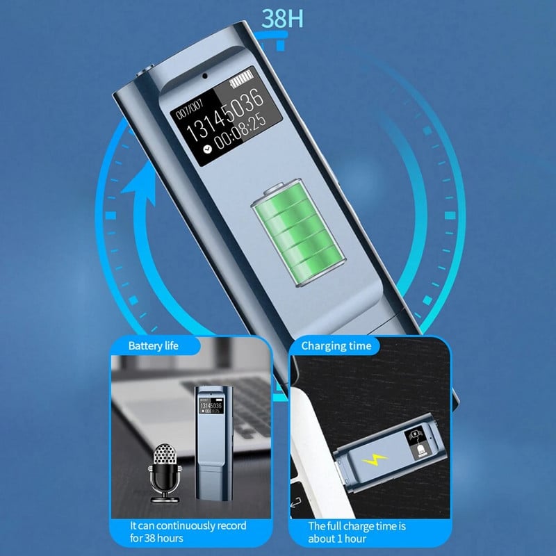 8GB 16GB USB įrašymo rašiklis mini garso įrašymo įrenginys Triukšmo mažinimo ilgas įrašymo rašiklis Skaitmeninis garso įrašymo įrenginys MP3 muzikos grotuvas