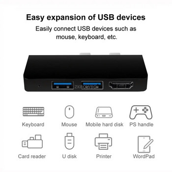 USB C хъб за Microsoft Surface Pro X 8 9 Type-C адаптер за докинг станция USB 3.0 HDMI TF Четец на SD карти Докинг станции за лаптоп Сплитер