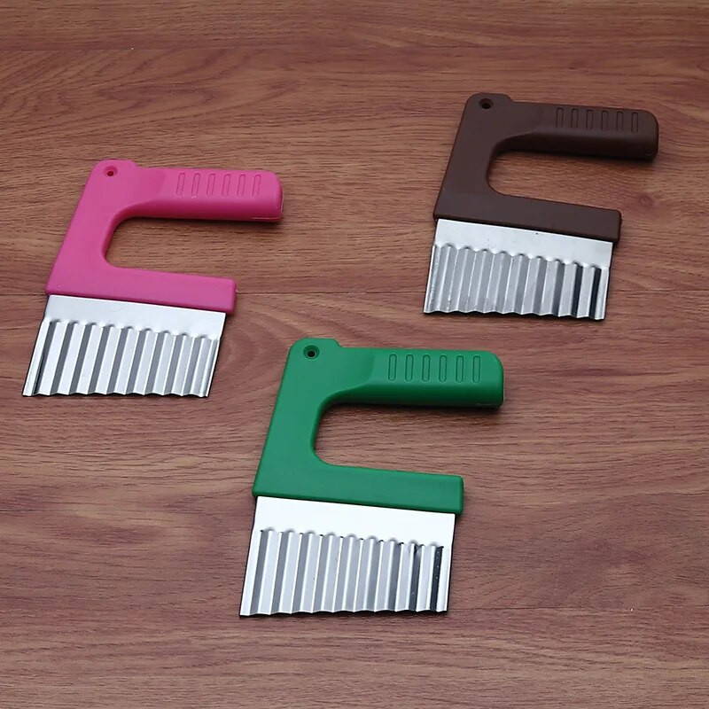 Nerūdijančio plieno banguoti bulvių traškučiai Smulkintuvas Agurkas Morkos Daržovės Peilis Vaisių Tešlos pjaustytuvas Maisto smulkintuvai Virtuvės maisto gaminimo įrankiai