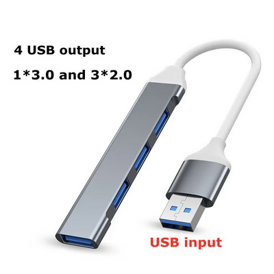 Mini USB hub bővítmények 5 Gbps 4 port USB Splitter Multiport 3.0 2.0 Adapter Station adat alumínium nagy sebességű C típusú laptopokhoz