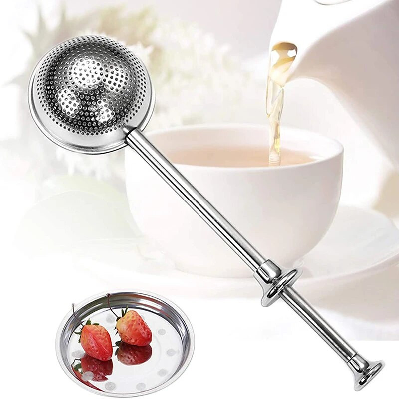 Arbatos užpiltuvai biriai arbatai, birios arbatos sieteliai ilgomis rankenomis, arbatos rutuliukai iš nerūdijančio plieno, smulkaus tinklelio arbatos rutuliukai