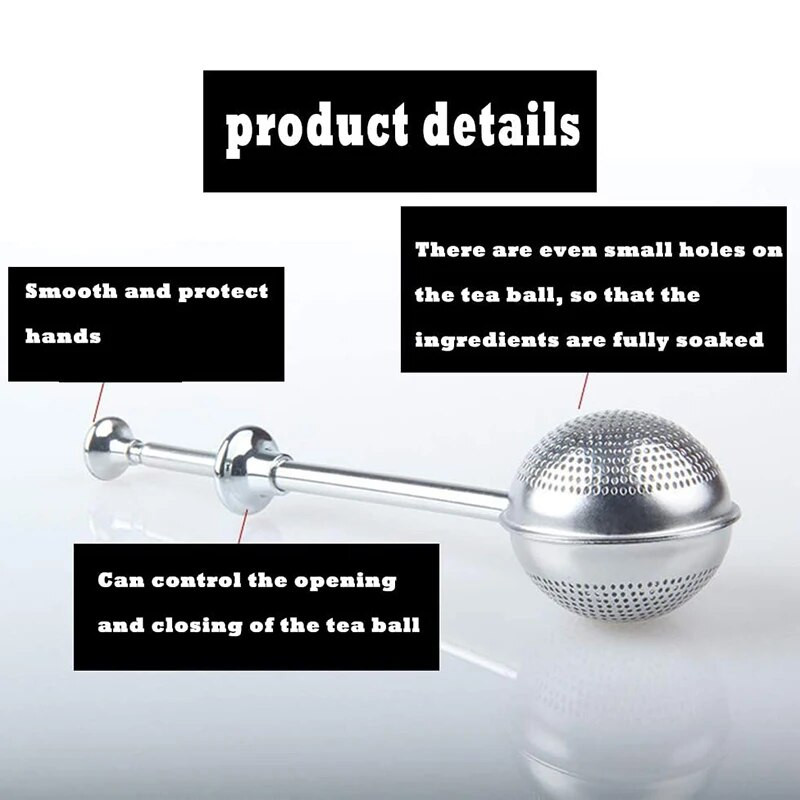 Arbatos užpiltuvai biriai arbatai, birios arbatos sieteliai ilgomis rankenomis, arbatos rutuliukai iš nerūdijančio plieno, smulkaus tinklelio arbatos rutuliukai