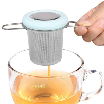 Инфузер за чай Цедка за чай от неръждаема стомана Сгъваема дръжка Филтър за чай Изключително фина мрежеста цедка Кошница за варене CNIM Hot