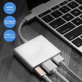 TurboTech USB C centrmezgls uz HDMI, C tipa USB adaptera dokstacija ar PD operētājsistēmai MacBook Pro Air Samsung Galaxy S8 S9 S10 piezīme 8 9 10 Android