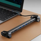 USB C doko ausinių/garsiakalbių jungtys Hub Dongle SD/TF kortelių skaitytuvas 10-in-1 Multiport RJ45 Gigabit Ethernet, skirtas Macbook Huawei