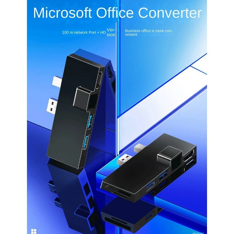 Skirta „Surface Pro 4 5 6 Docking Station Hub“ su 4K suderinamu TF kortelių skaitytuvu „Gigabit Ethernet 2“ USB 3.1 Gen 1 prievadas