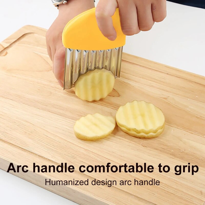 Rezač krumpirića Aparat za pečenje krumpirića Valoviti nož od nehrđajućeg čelika Sjeckalica za pomfrit Nož za krumpir Sjeckalica Valoviti rezač