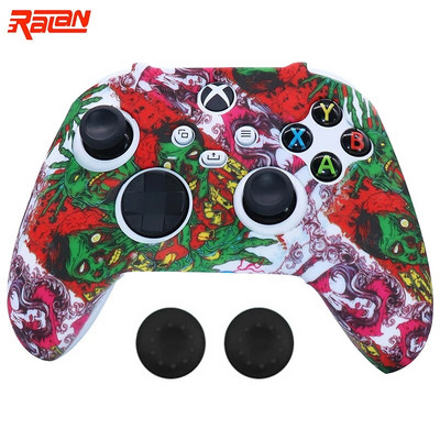 Nauji silikoniniai minkšti apsauginiai žaidimų pultelio dėklai, skirti Xbox serijos S/X valdikliui, žaidimo rankenos vairasvirtės dangtelio apvalkalas su rankenos dangteliais