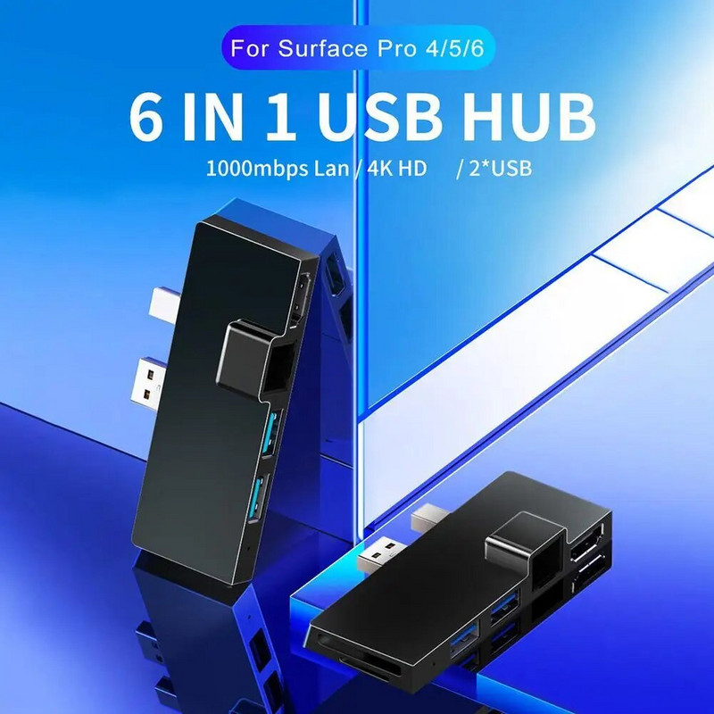 Kietojo disko išorinis korpusas Docking Station Hub 4K Suderinamas RJ45, skirtas adapteriui Microsoft Surface Pro 5 4 3